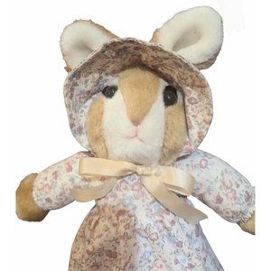 Cuddle Wit Bunny Plush Rabbit Floral Dress And Bonnet Stuffed Animal 10"